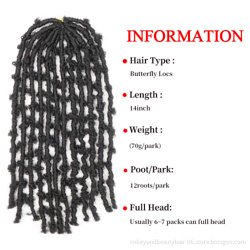 salon faux locs crochet Hair pre twisted Long Butterfly Locs hair braids extension water wave crochet hair